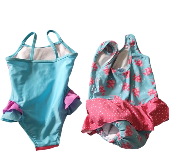 Iplay Wonder Nation 2T Toddler Girl Swimsuit Lot Unicorn One Pc Reusable Diaper - Picture 7 of 12
